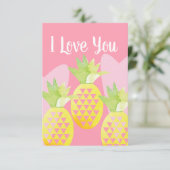 Ik Hou Van Jou Waterverf Ananas Kaarten (Staand voorkant)