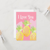 Ik Hou Van Jou Waterverf Ananas Kaarten (Voorkant / Achterkant in situ)