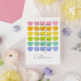 Ik Hou Van Jou Waterverf Harten Valentijn Feestdagen Kaart