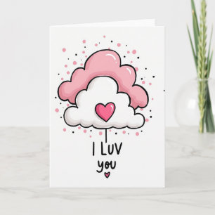 Ik Hou Van Jou Wenskaart Met Wolken Kaart