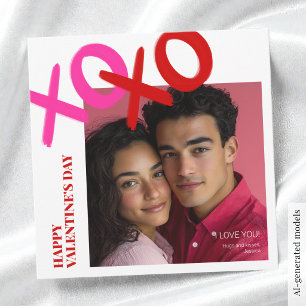 Ik hou van jou XOXO Foto Moderne gelukkige Valenti Feestdagenkaart
