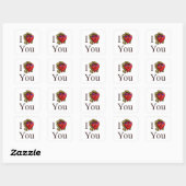 Ik Hou Van Jou Zij Hart Vierkante Sticker (Vel)