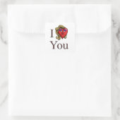 Ik Hou Van Jou Zij Hart Vierkante Sticker (Tas)