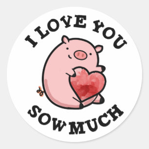 Ik Hou Van Jou Zo Veel Grappige Varkensgrap Ronde Sticker