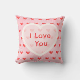 Ik Hou Van Jou Zoete Waterverf Roze Hart Valentijn Kussen