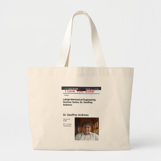 Ik Hou Van Jou Zus Grote Tote Bag (Voorkant)