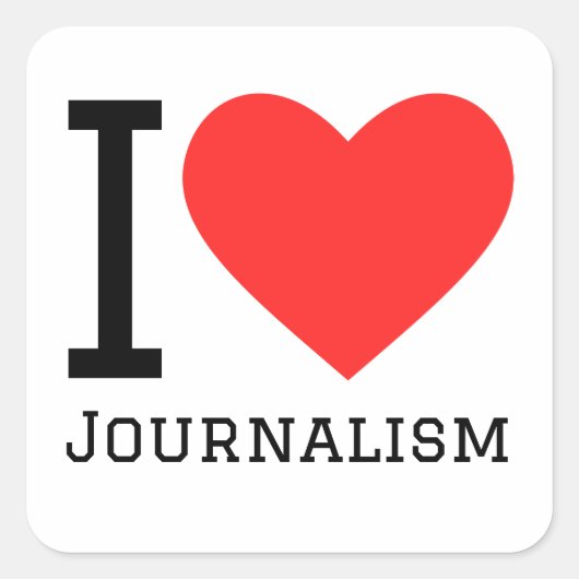 Ik hou van journalistiek vierkante sticker (Voorkant)