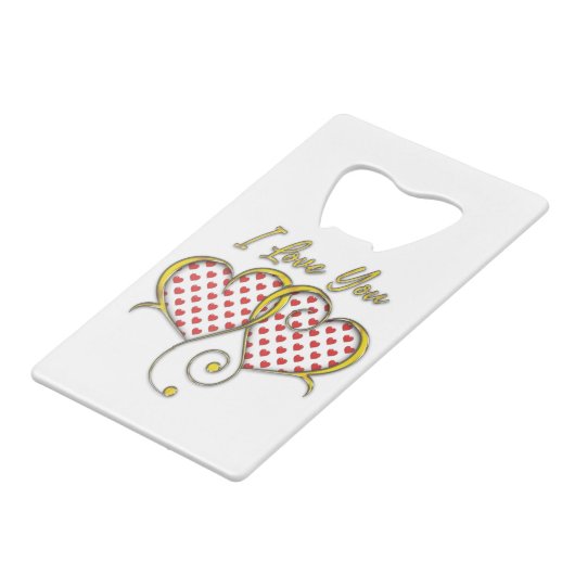 Ik hou van jouw design creditkaart flessenopener (Voorkant Gekanteld)