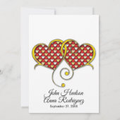 Ik hou van jouw design met gouden harten aankondiging (Achterkant)