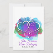 Ik hou van jouw design met gouden harten aankondiging (Achterkant)