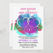 Ik hou van jouw design met gouden harten aankondiging (Voorkant / Achterkant)