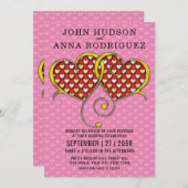 Ik hou van jouw design met gouden harten aankondiging (Voorkant / Achterkant)