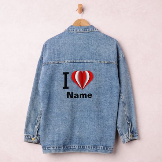 "Ik hou van [Jouw naam]" Hart Denim Jacket (Hangar)