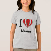 "Ik hou van [Jouw naam]" Hart Tri-Blend Shirt (Voorkant)