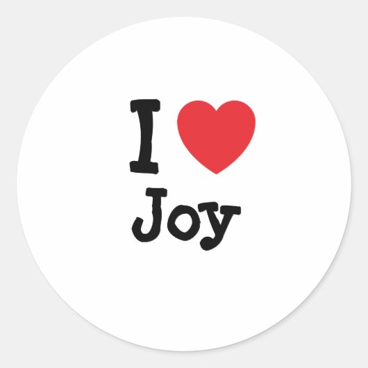 Ik hou van Joy hart T-Shirt Ronde Sticker (Voorkant)