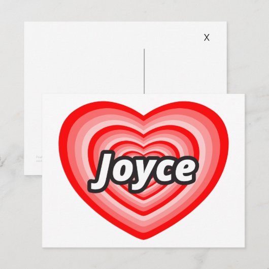 Ik hou van Joyce Briefkaart (Voorkant / Achterkant)