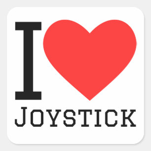 Ik hou van joystick vierkante sticker