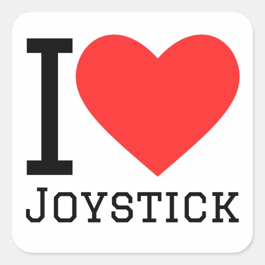 Ik hou van joystick vierkante sticker (Voorkant)
