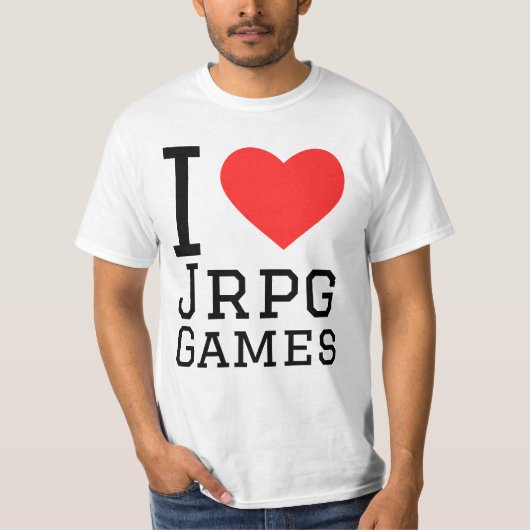 Ik hou van jrpg games t-shirt (Voorkant)