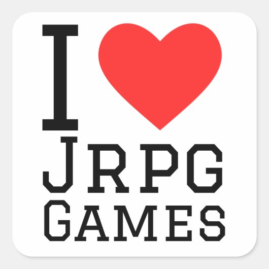 Ik hou van jrpg games vierkante sticker (Voorkant)
