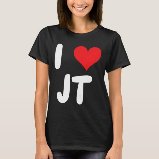 Ik hou van Jt - Hart - Naam T-shirt (Voorkant)