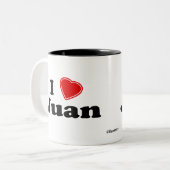 Ik hou van Juan Tweekleurige Koffiemok (Voorkant links)