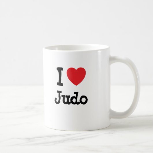 Ik hou van Judo-hart aangepast Koffiemok (Rechts)