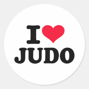 Ik hou van Judo Ronde Sticker