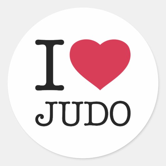 Ik hou van JUDO Ronde Sticker (Voorkant)