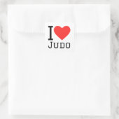 Ik hou van judo vierkante sticker (Tas)