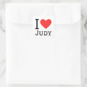 Ik hou van judy vierkante sticker (Tas)