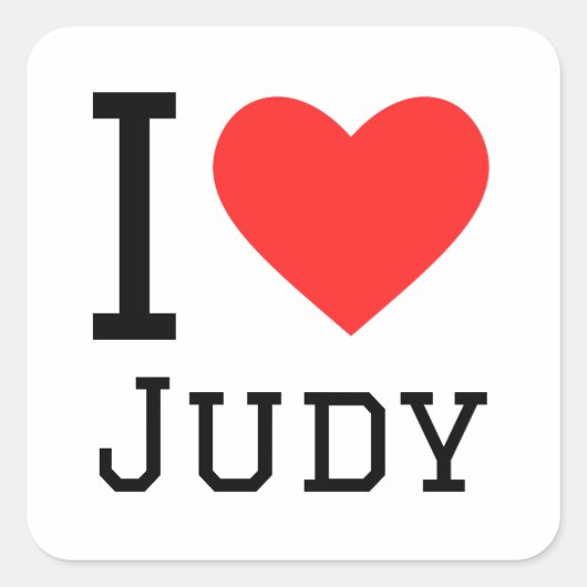 Ik hou van judy vierkante sticker (Voorkant)