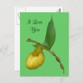 Ik hou van juffrouw Slipper Flower Photo Briefkaar Briefkaart (Voorkant / Achterkant)