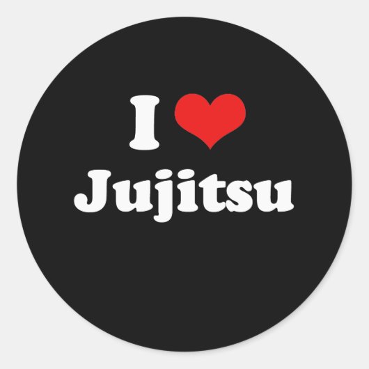 Ik hou van Jujitsu Tshirt Ronde Sticker (Voorkant)