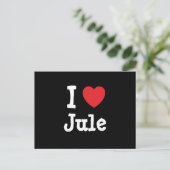Ik hou van Jule hart T-Shirt Briefkaart (Staand voorkant)