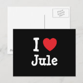 Ik hou van Jule hart T-Shirt Briefkaart (Voorkant / Achterkant)