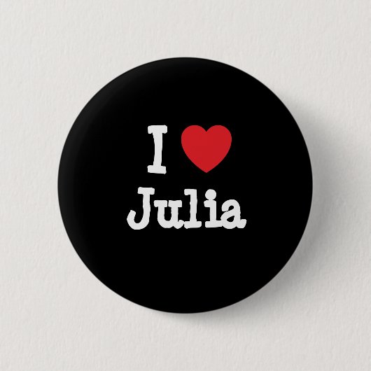 Ik hou van Julia hart T-Shirt Ronde Button 5,7 Cm (Voorkant)