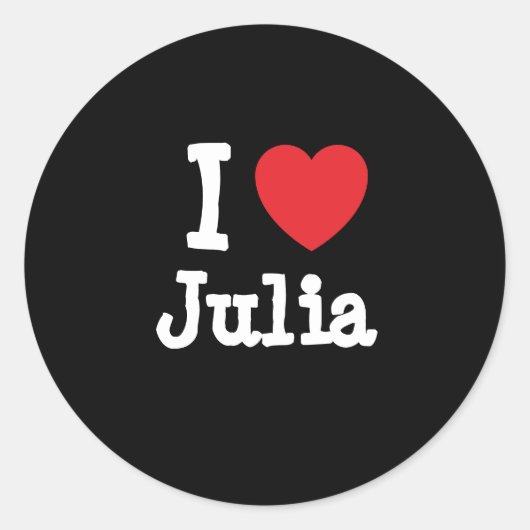 Ik hou van Julia hart T-Shirt Ronde Sticker (Voorkant)