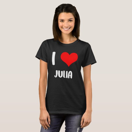 Ik hou van JULIA mijn valentijn sorry dames jongen T-shirt (Voorkant volledig)