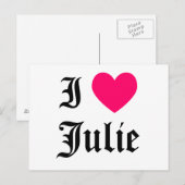 Ik hou van Julie Briefkaart (Voorkant / Achterkant)