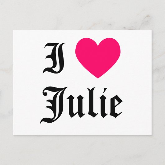 Ik hou van Julie Briefkaart (Voorkant)