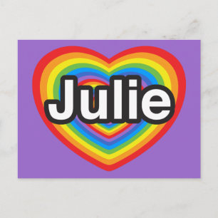 Ik hou van Julie. Ik hou van je Julie. Hart Briefkaart