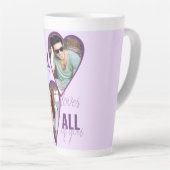 Ik hou van jullie allemaal 2 Hartfoto Lila Latte Mok (Rechterhoek)