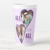Ik hou van jullie allemaal 2 Hartfoto Lila Latte Mok (Voorkant)