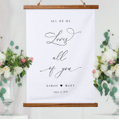 Ik hou van jullie allemaal als bruiloft-bordje hangend wandkleed