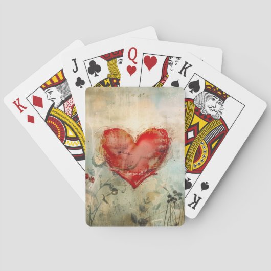 Ik hou van jullie allemaal Red Heart Pokerkaarten (Achterkant)