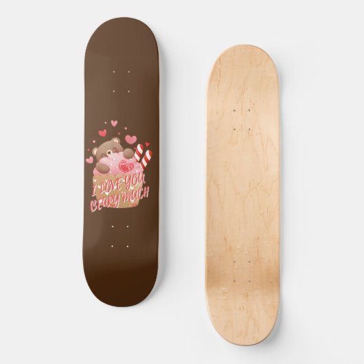 IK HOU VAN JULLIE BEAARDE VEEL grappige Valentijns Persoonlijk Skateboard (Voorkant)
