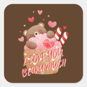 IK HOU VAN JULLIE BEAARDE VEEL grappige Valentijns Vierkante Sticker (Voorkant)