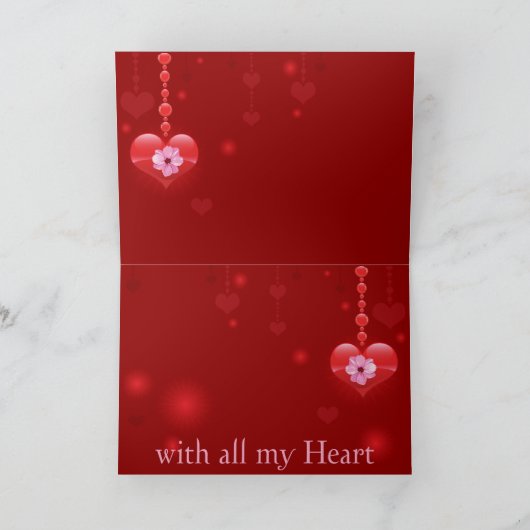 Ik hou van jullie bloemen en harten Valentijn kaar Feestdagen Kaart (Binnen)