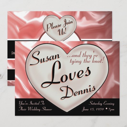 Ik hou van jullie bruiloft Verloving Douche Uitnod Kaart (Voorkant / Achterkant)